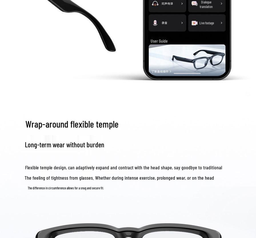Smart Glasses with 800W Pixel HD Camera and AI Recognition