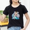Kids Cotton T Shirt Princess Girl With Blue Unicorn Print Crew Neck Short Sleeve Tee Casual Boys Girls Summer Tops