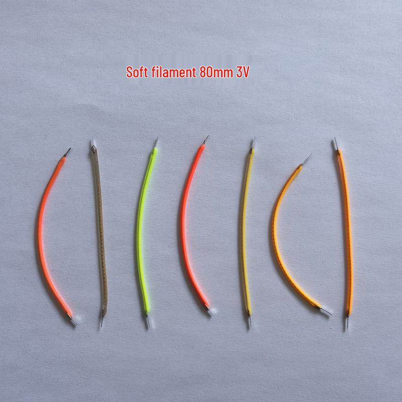 3V Soft Filament LED Wire Lights - Available in Red, Green, Blue, Yellow, Pink, and Multicolor; Sizes: 60MM, 80MM, 95MM, 125MM, 133MM.