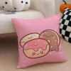 Food Lovers Cartoon Cute Donuts Art Cushion Cover Throw Pillow Cover Hidden Button Durable Polyester Chair Cushion