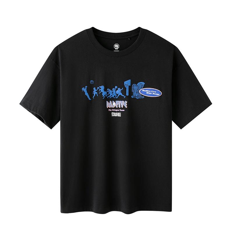 Li-Ning BadFive Graphic T-shirt Black Blue Men s AHST279-2 M
