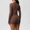 Double-sided Brushed Solid Color Tight Zipper Jacket Yoga Suit Sports Running Fitness Suit For Women