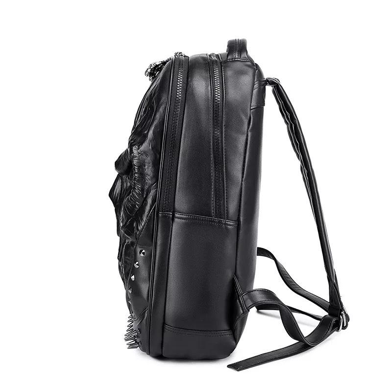 TS JYL laptop bag,European Fashion Men Backpack Stereo Skull Design Casual Travel Backpack