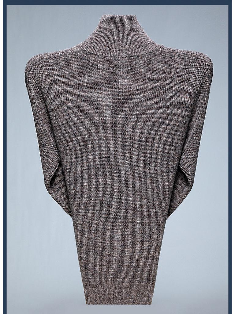 Men's Autumn/Winter Half-High Neck Cashmere Sweater - Fashionable Long-Sleeve Thick Knit Jumper