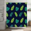 Feather Pattern Shower Curtain Green Monstera Leaf Design for Bathrooms Decor