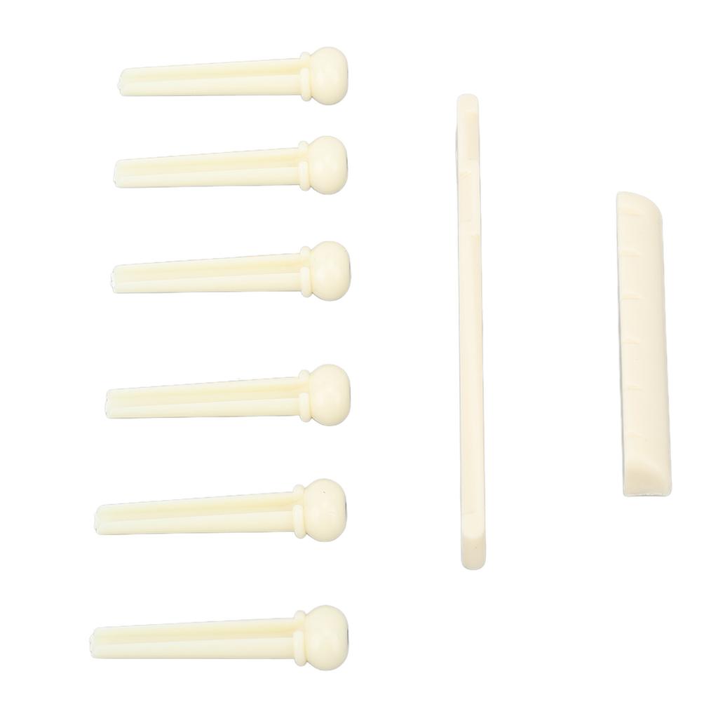 Acoustic Guitar Bridge Set Nut Saddle String Pins Plastic Instrument Accessories for Playing