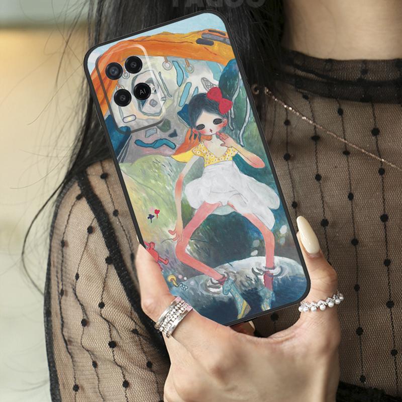 Cartoon Aesthetic Aya Takano Case For Oppo A80 A60 A40 A17 A57 A77 A74 A54 A94 A78 A98 A18 A38 A58 A96 A76 A16 A15 A5 Pro