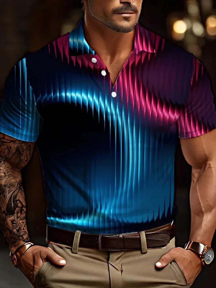 Polo rayé tendance à manches courtes, essentiel de la mode décontractée pour homme