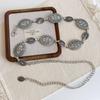 Elegant Bohemian Body Chain Silver Ethnic Belt Chain Metal Circular Ring Waist Chain  Girls
