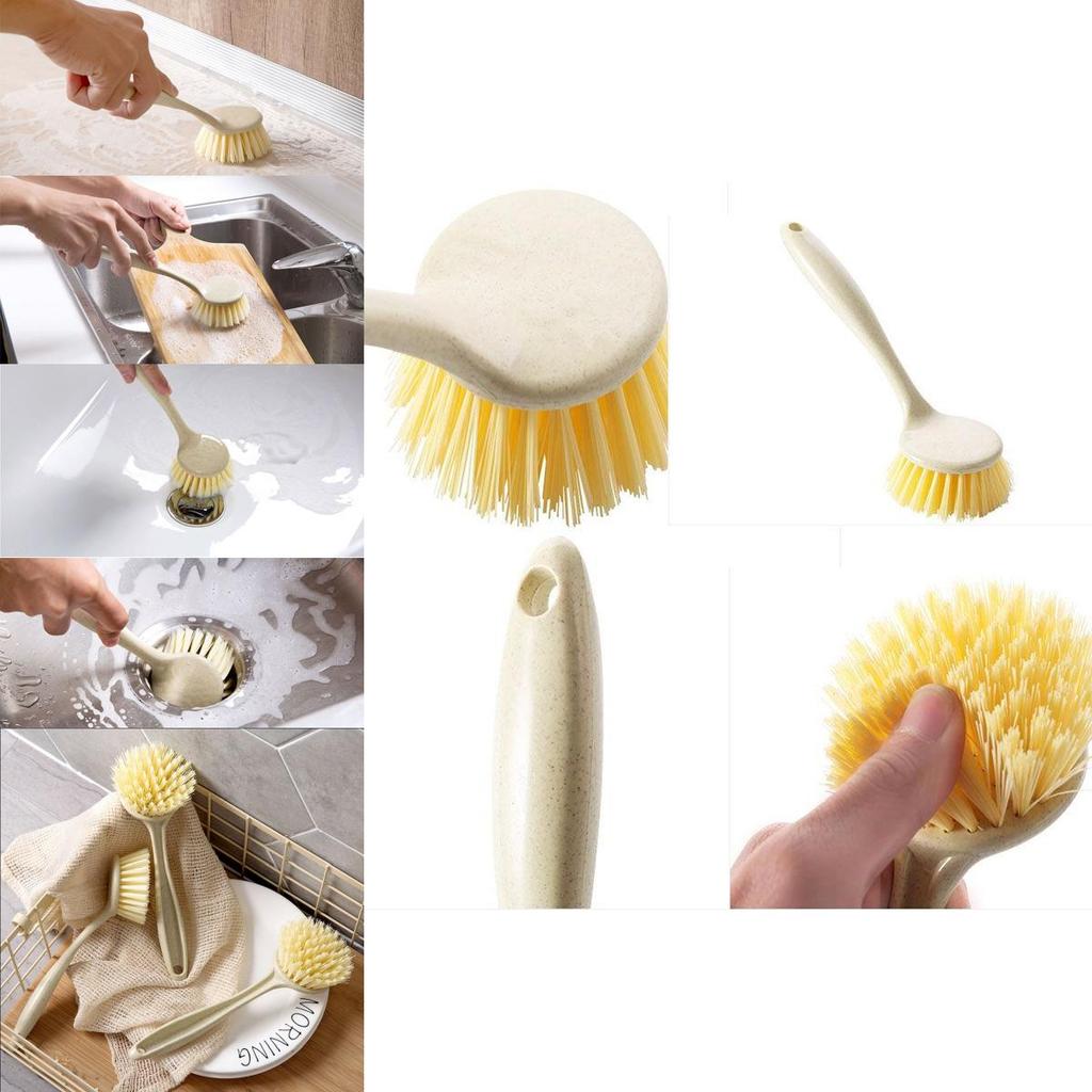 Versatile Long Handle Kitchen Cleaning Brush Perfect For Dish Washing And Pot Care