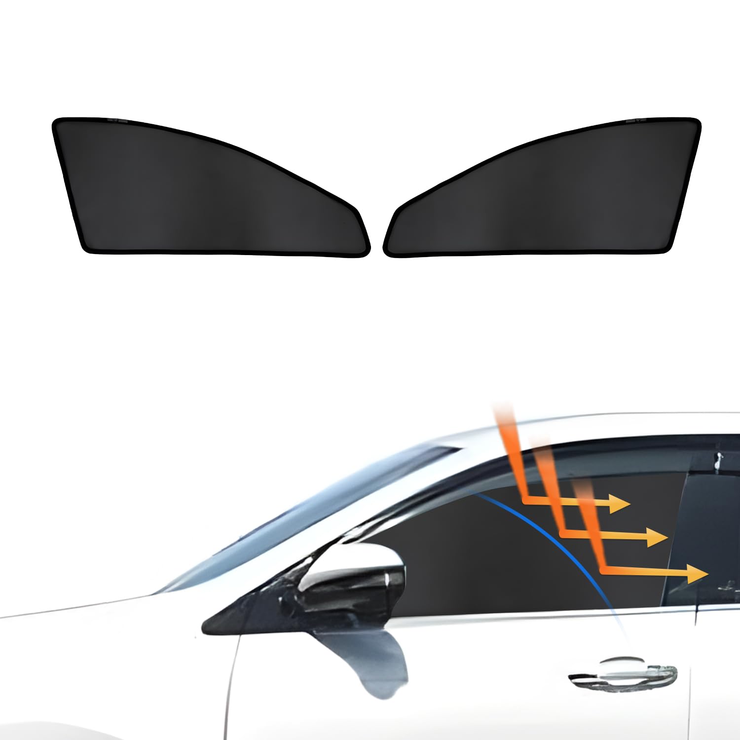 

Cartist Toyota Harrier 60 Series Mesh Sunshade Side Curtains Blackout Insect Repellent UV Magnetic Easy Thermal 2 Panels (2013-2020), Curtains, чёрный