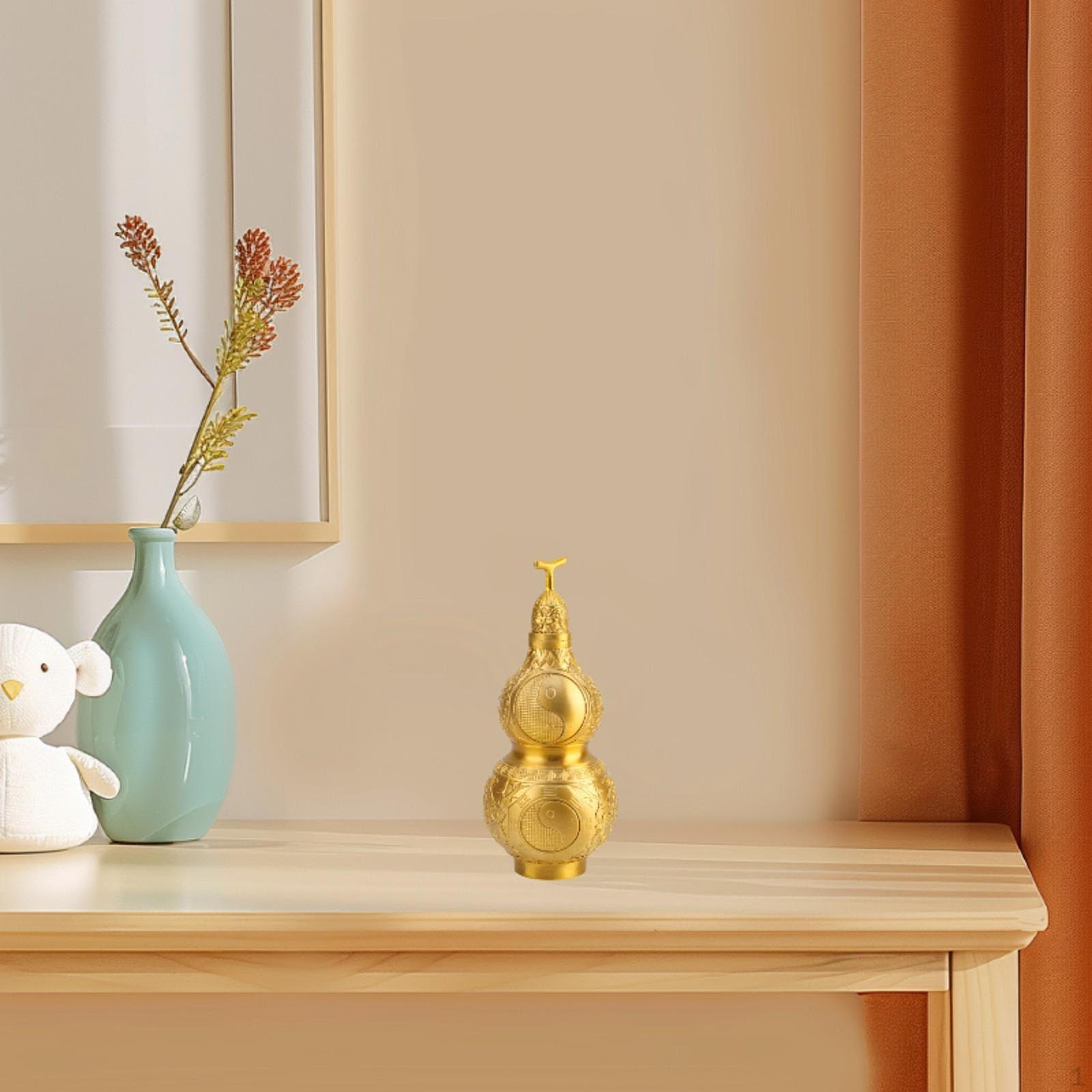 

Фигурка тыквы удачи, декоративная деталь, многоцелевой настольный акцент, дизайн китайского фэн-шуй для дома 16 cm High