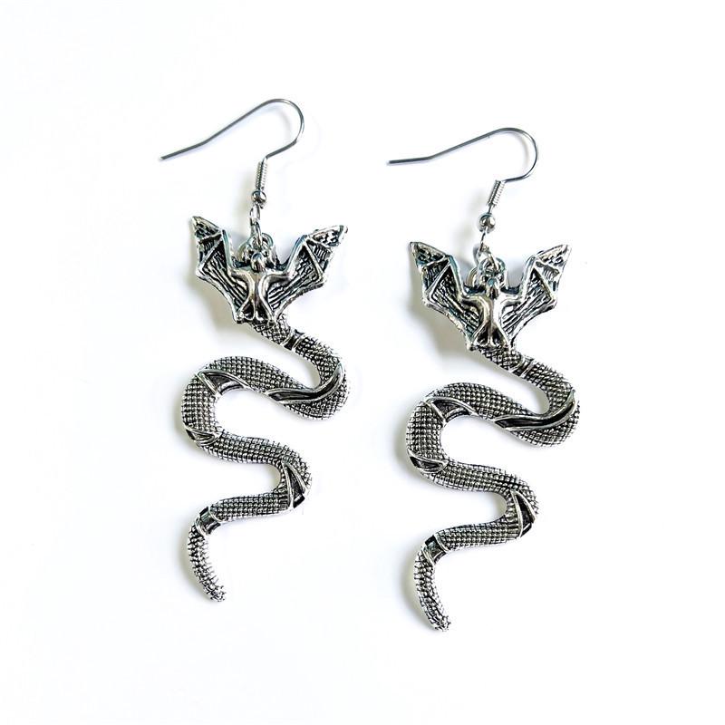 Unisex Gothic Punk Earrings (Skull, Bat, Snake, Spider, Moon, Rose, Moth)