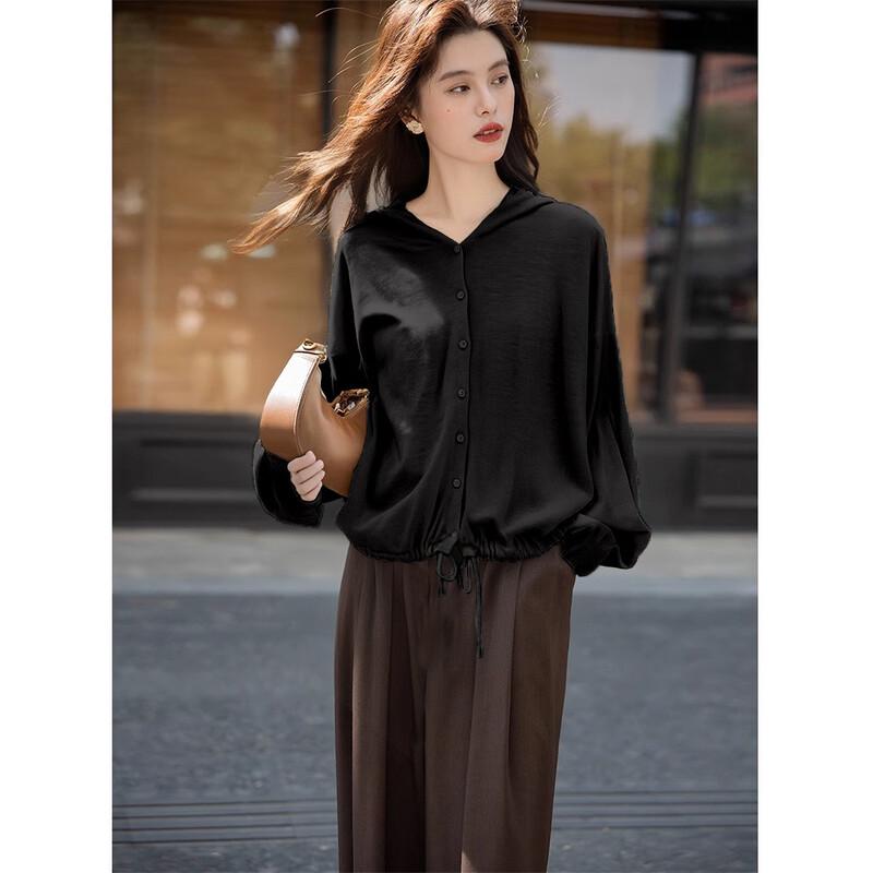 Mokana Women's Casual Hooded Long Sleeve Knit Top