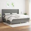 3132258 vidaXL Divan Bed with Mattress Dark Grey 200x200cm Fabric