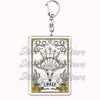 Popular Culture Halloween Tarot Card Keychains for Accessories Moon Luna Death Keyring Jewelry Fans Lovers Friends Reader Gifts