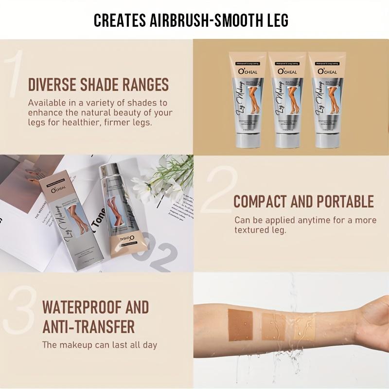 OCHEAL 100ml Beauty Leg Cream Makeup Body Coverage Long-lasting Waterproof Concealer Skin Tone Wheat Tan Brown Liquid Foundation