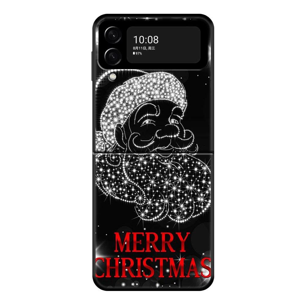 Merry Christmas Santa Tree Cute Phone Case For Samsung Galaxy Z Flip Z Flip3 5G Z Flip4 Hard PC Matte Shell