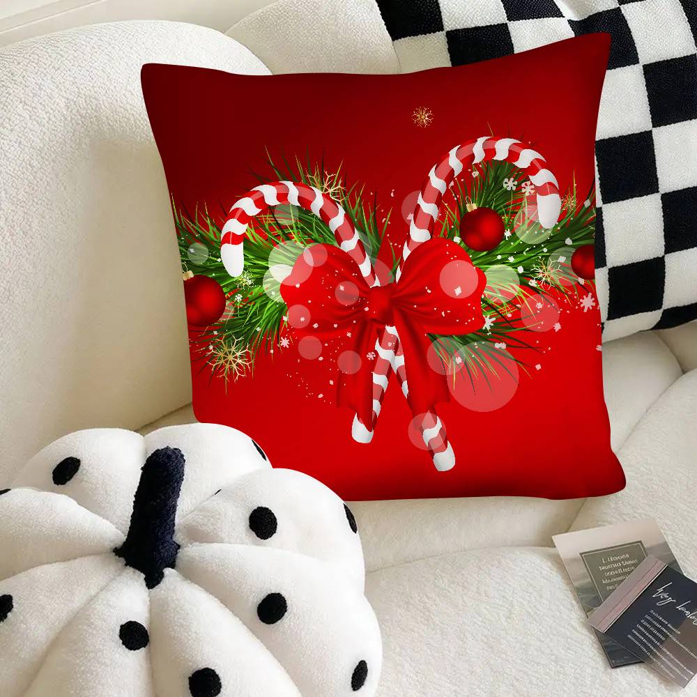 Weihnachts-Kissenbezug Mode Quadratischer Kissenbezug Schlafzimmer Sofa Zimmer Ins Dekoration Freizeit