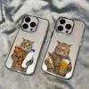 Luxury Funny Cat Phone Case For IPhone 17 17E 16E 16 For IPhone 15 14 13 12 11 Pro Max 17 Air Plus Transparent Soft Cover Fundas