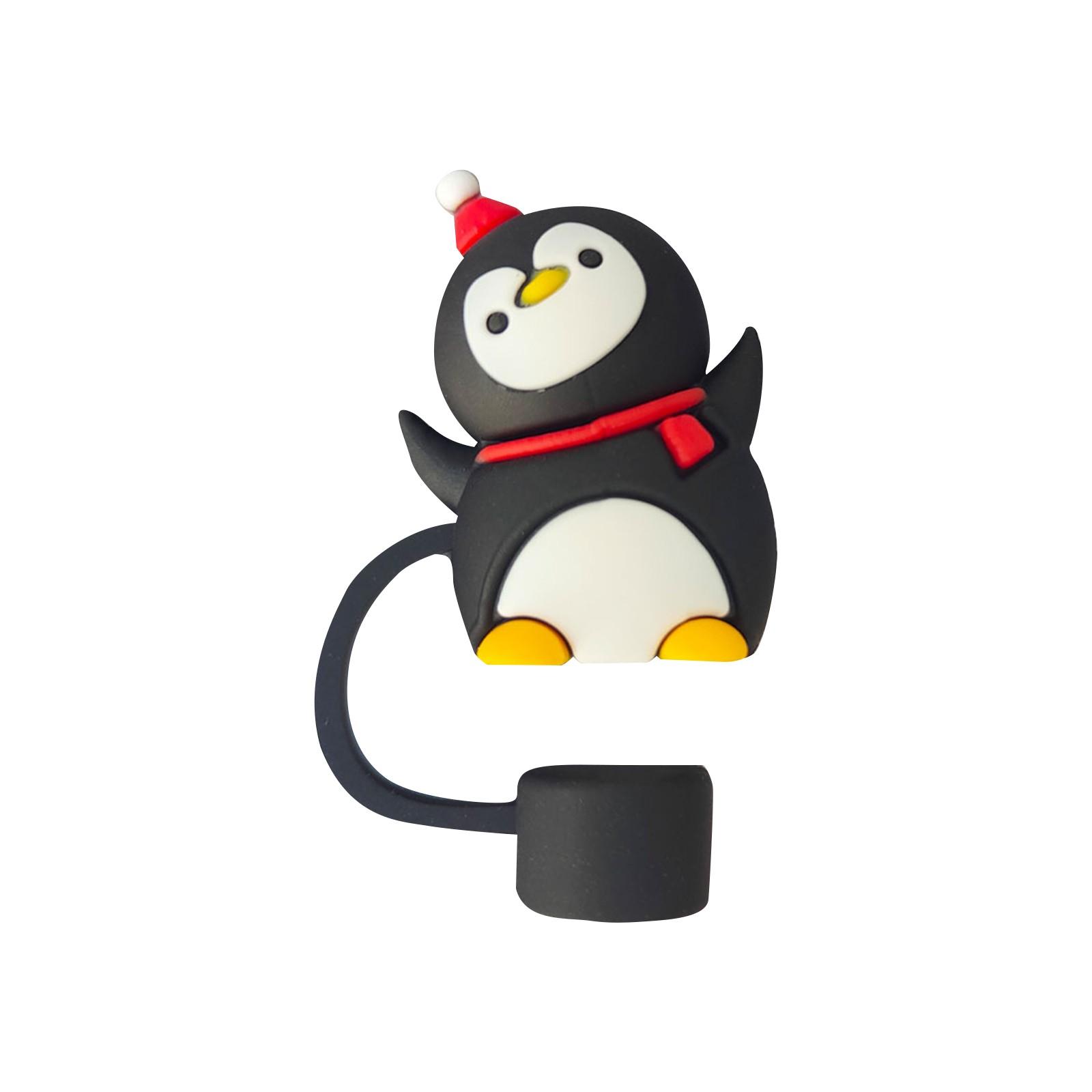 

10 мм 3D рождественский чехол для соломинки силиконовый чехол для соломинки 10 мм 0,4 дюйма пыленепроницаемые многоразовые крышки для соломинок One Size