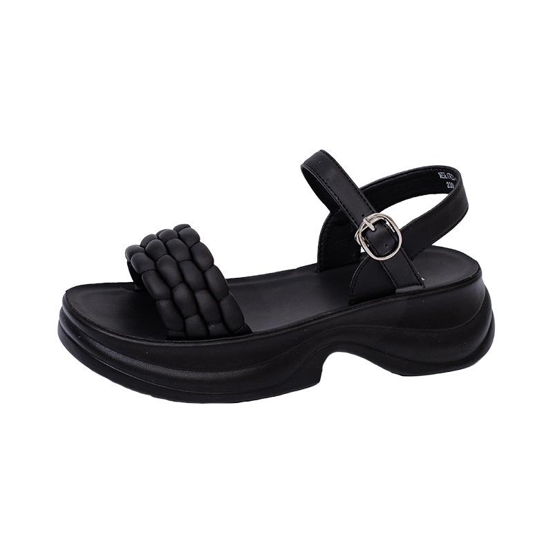 Outside Wear One Word with Temperament Sandals Thick Sole with Skirt Women's Shoes Sandals