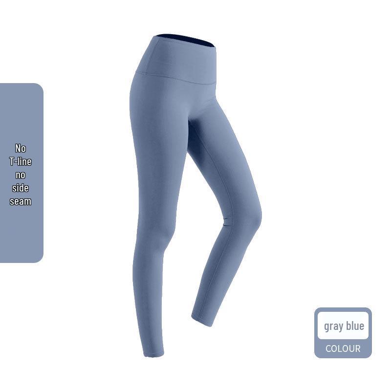 

Q Леггинсы для йоги с высокой талией и Т-образной линией: Брюки для фитнеса с эффектом подтяжки ягодиц, в европейском и американском стиле, для лета Size 6 серый/синий