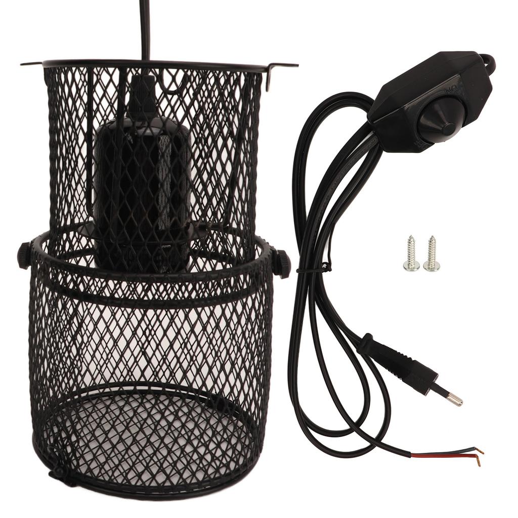 Reptile Heat Lamp Guard Design Retractable E27 Bulb Connector Reptile Heat Lamp Mesh Cover Safety for Snakes