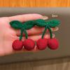 2 knitted red cherry sweet versatile hair clips suitable for daily hair accessories