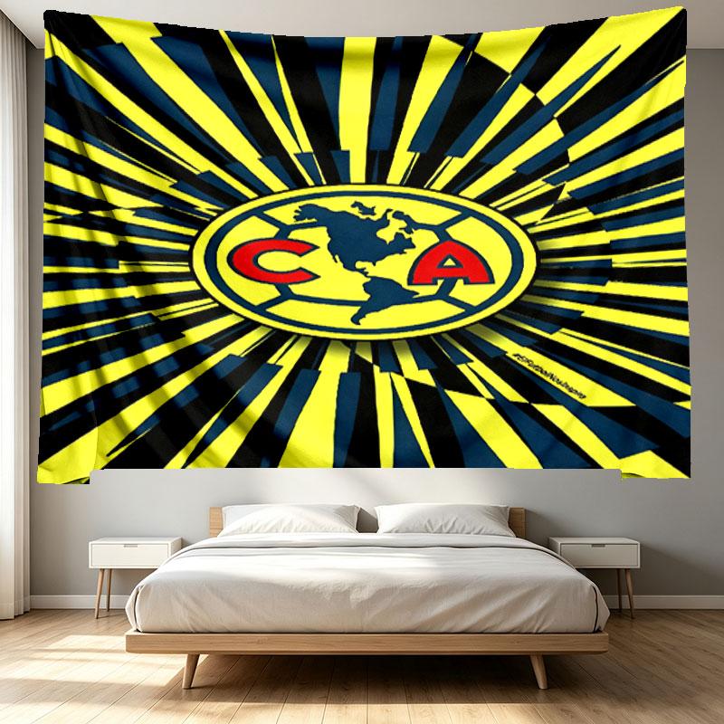 Club America Print Tapestry - Portable Wall Decor Cloth, for Home, Dorm, Travel, Bedroom, Living Room - Ideal Birthday Housewarming Gift