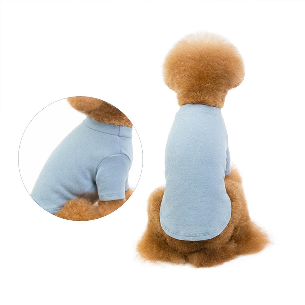 Pet Solid Color Dog Shirt Cotton Clothes Blue Grey Size Comfortable Dog Cotton Shirt Casual Outdoor Pajamas Pet Costume