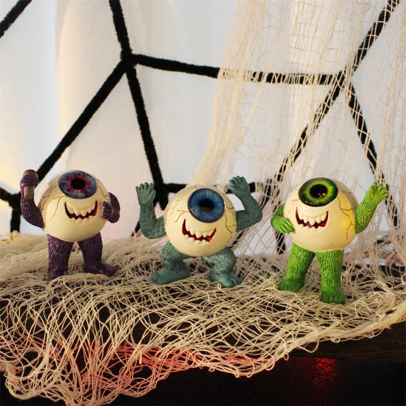 3 STÜCKE Bunte Augapfel Kleine Monster Ornamente Schreibtischdekoration Ornamente Niedliche Harzpuppen Wohnzimmer Heimdekor Accessoires