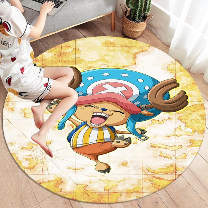 One Piece Tony Tony Chopper Round Area Rug Carpet Rug For Living Room Bedroom Sofa Playroom Decor Nonslip Floor Mat