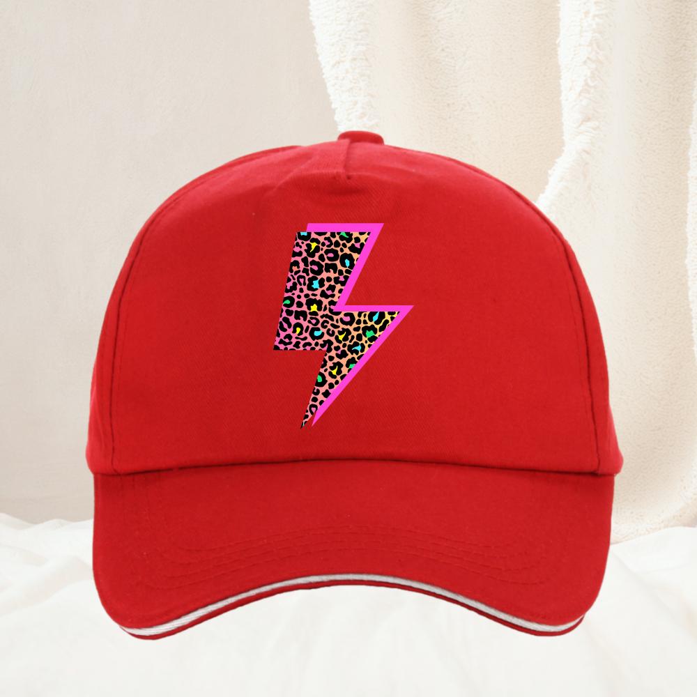Cheetah and Neon Lightning Pattern Baseball Cap Hip Hop Women Unisexs Adjustable Adult outdoor travel hiking sunscreen hat