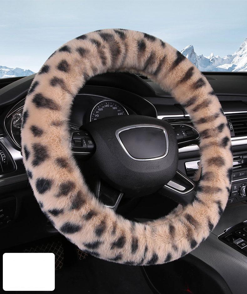Langer Wolle flauschiger Lenkradbezug, Rutschfester 15-Zoll flauschiger Lenkradbezug mit Plüschgefühl, Umweltfreundlicher Lenkradbezug