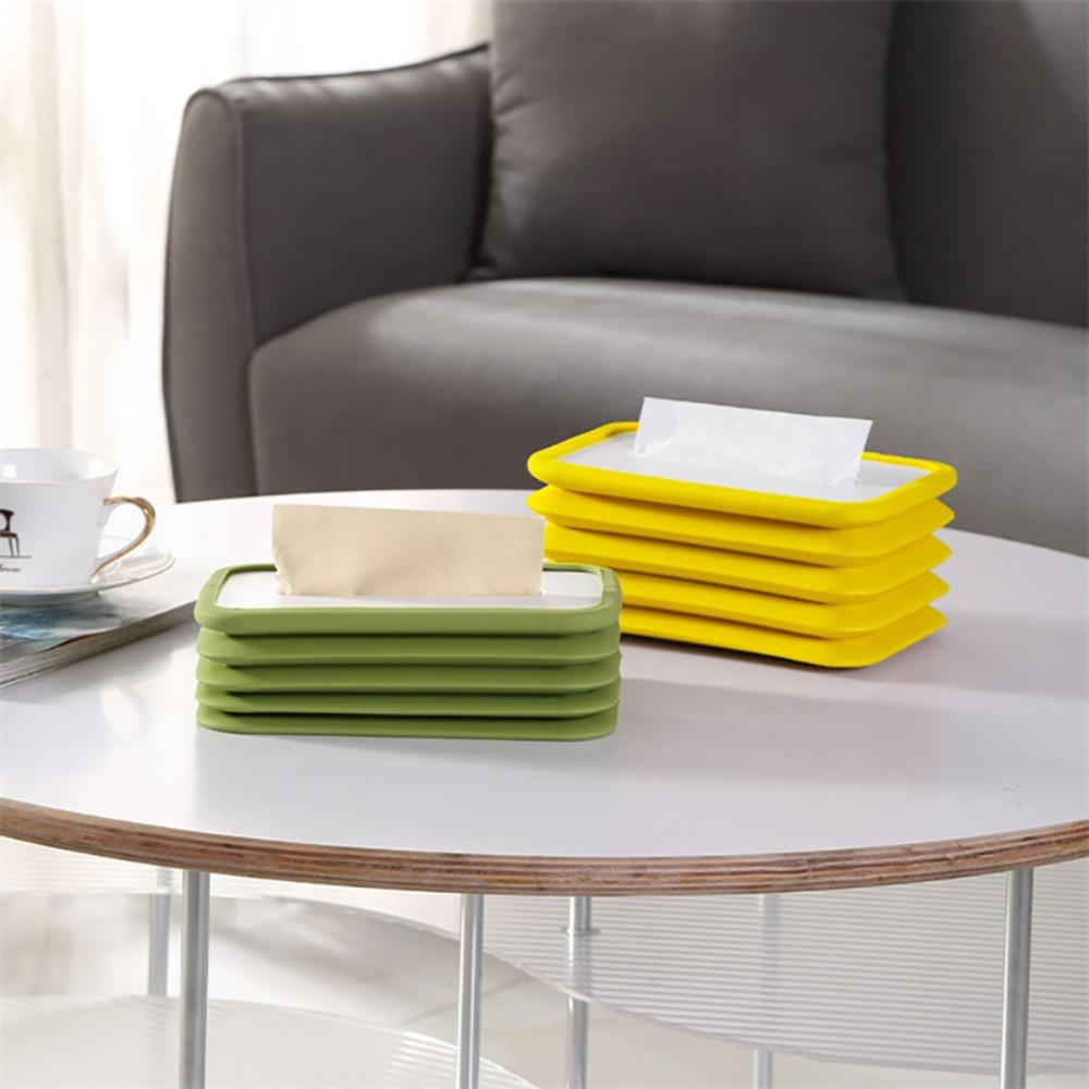 

For Bedroom Livingroom Foldable Desktop Carton Tissue Box Napkin Tissue Holder Towel Dispenser зелёный