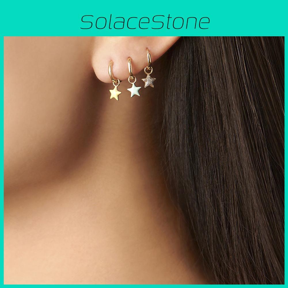 Stylish Copper Star Drop Earrings Set For Women Elegant And Fashionable Jewelry