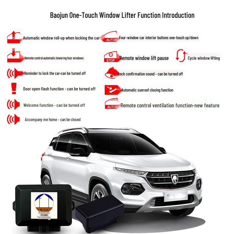 

Baojun 510/530/560 Auto Window Lifter: One-Touch Up/Down & Auto-Close on Lock