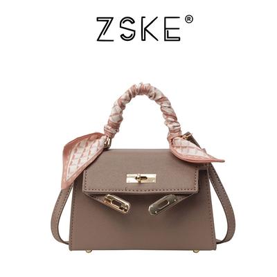 New High-end Fashion Silk Scarf Contrasting Color Portable Shoulder Oblique Span Women's Bag