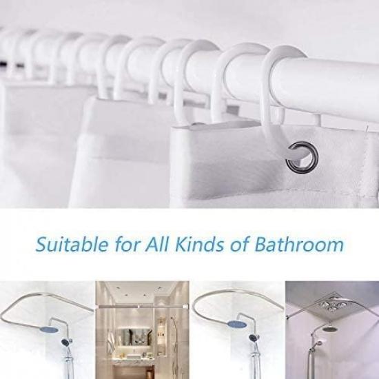 Misty Forest Shower Curtain Purple Floral Foggy Jungle Fantasy Spring Garden Green Plants Nature Landscape Bathroom Decor Curtains Polyester with