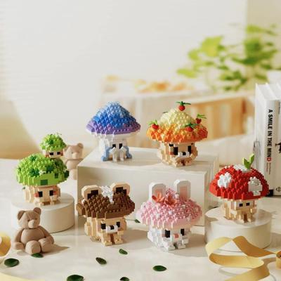New Mushroom Rabbit Model 7249-7254: Cute Micro-Particle Toy Building Blocks