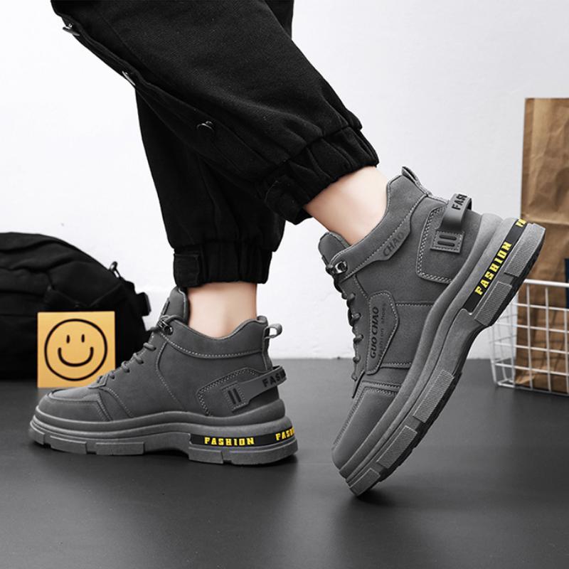 Fashion Men‘s Casual Sneakers Comfortable High Top Ankle Boots Chelsea Fashion Cowboy Work Shoes Trend Versatiled Hombres Sports Shoes