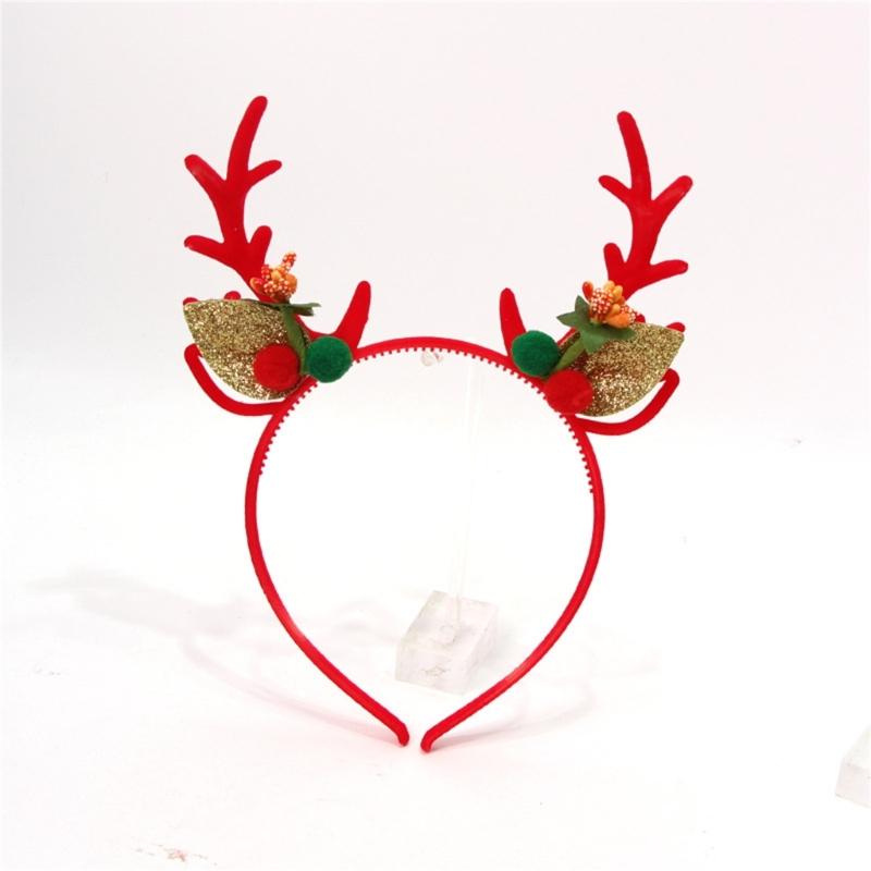 Christmas Reindeer Headband for All Age Party Accessories Deer Horn Hairhoop Festival Hairband Seasonal Costume Headwear