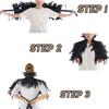 Gothic Feather Shawl Harness Wrist Cloak Cosplay Carnival Bracelets Wrap Shoulder Neck Natural Halloween Party Costume Props