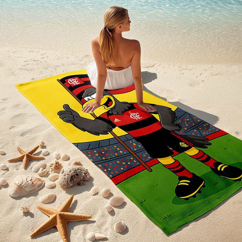 1pc Flamengo Mascot Stadium Cartoon Quick Dry Microfiber Bath Towel for Swimming Surfing Camping Unisex Holiday. SJT7201107