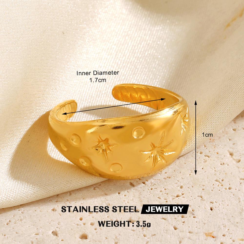 Stainless Steel Heart-Shaped Open Ring for Women - European & American Hip-Hop Style