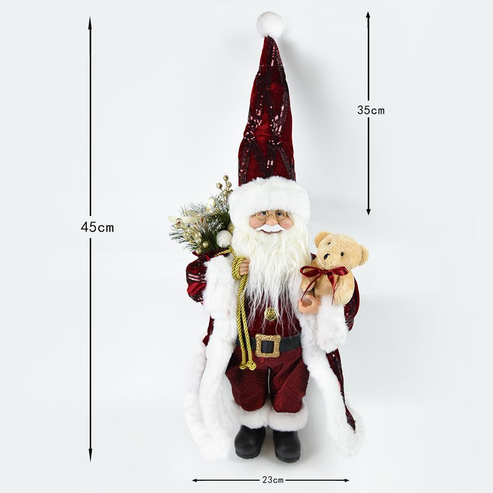 45CM Weihnachten Santa Claus Plüsch Puppen Spielzeug Hause Dekoration Ornamente Weihnachten Dekorationen Handgemachte Neujahr Dekor