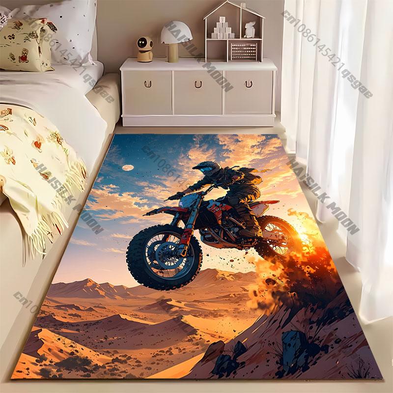 Desert adventure on motorcycle jumping carpet Yoga living room room decor children's crawling mat doormat area rug