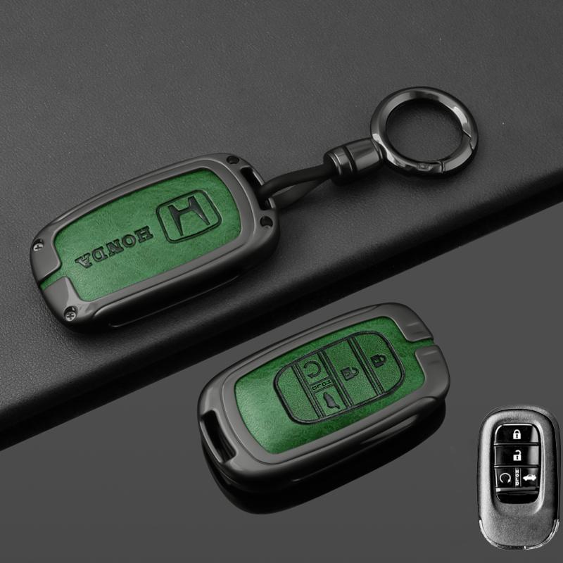 Leather Car Smart Remote Key Case Cover Protector for Honda 2022 2023 2024 Accord Civic HR-V CR-V Pilot Sport SI EX EX-L Touring
