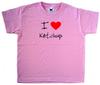 I Love Heart Ketchup Pink Kids T-Shirt